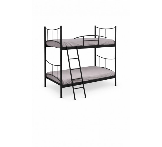 Χαμόγελο Μεταλλική Κουκέτα Διπλή Λευκή με Σκάλα για στρώμα 90Χ190 – Στιβαρή & Λειτουργική - κουκέτα smile