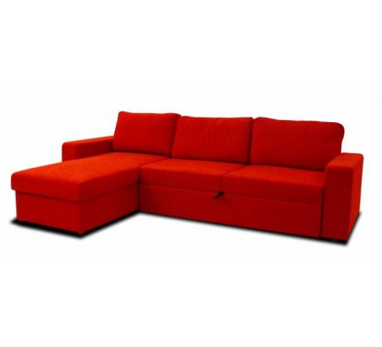 San Lorenzo Γωνιακός Καναπές Κρεβάτι με Αριστερή Γωνία & Αποθηκευτικό Χώρο Κόκκινο 230x163εκ.