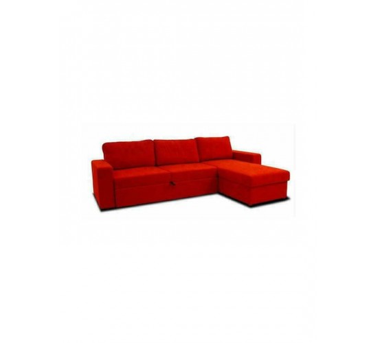 San Lorenzo Γωνιακός Καναπές Κρεβάτι με Δεξιά Γωνία & Αποθηκευτικό Χώρο Κόκκινο 230x163εκ.