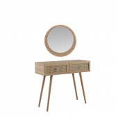 ADREA ΚΟΝΣΟΛΑ ME ΚΑΘΡΕΦΤΗ 2 ΣΥΡΤΑΡΙΑ ΑΠΌ ΜΕΛΑΜΙΝΗ ΣΕ ΦΥΣΙΚΟ ΧΡΩΜΑ 100Χ41Χ86cm