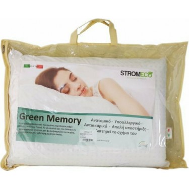 Strom Eco Παιδικό Μαξιλάρι Ύπνου Memory Foam Green Memory Λευκό Διαστάσεις: 72x42