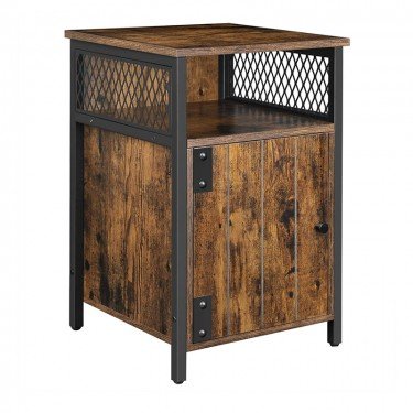 Μεταλλικό - Ξύλινο Κομοδίνο με 1 Ντουλάπι και 1 Ράφι 40 x 40 x 60 cm VASAGLE LET068B01