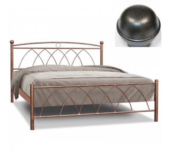 Μύκονος Μεταλλικό Κρεβάτι MC με στρώμα διπλό 160Χ200 και τάβλες Με Επιλογές Χρωμάτων