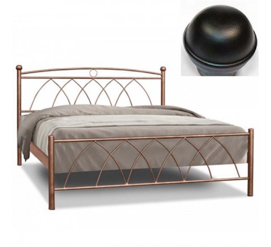 Μύκονος Μεταλλικό Κρεβάτι MC με στρώμα διπλό 150Χ200 και τάβλες Με Επιλογές Χρωμάτων