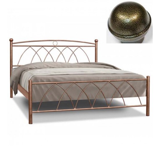 Μύκονος Μεταλλικό Κρεβάτι MC με στρώμα διπλό 150Χ200 και τάβλες Με Επιλογές Χρωμάτων