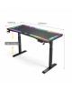VenCore 2730-10006 - Gaming Desk Adjustable 120x60x72-112cm Black - Μοντέρνο Γραφείο Ρυθμιζόμενου Ύψους με Λειτουργία Μνήμης Gaming VenCore Μοριοσανίδας Carbon Fiber με Μεταλλικά Πόδια Μαύρο Μ120 x Π60 x Υ72-112cm