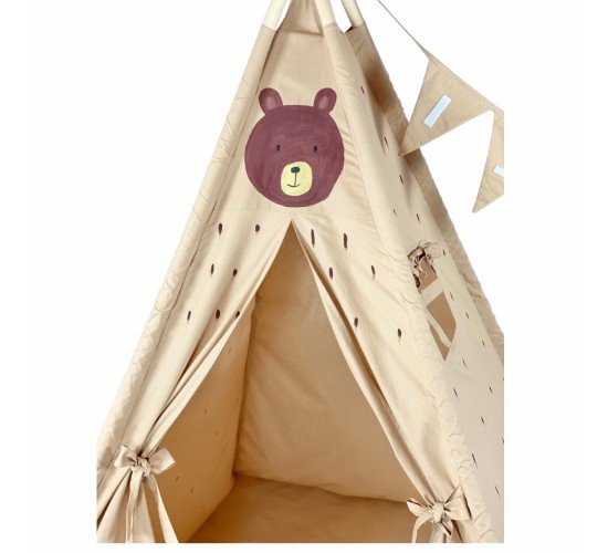 Παιδική Σκηνή - teepee tent Bear - Ζωγραφισμένη στο χέρι