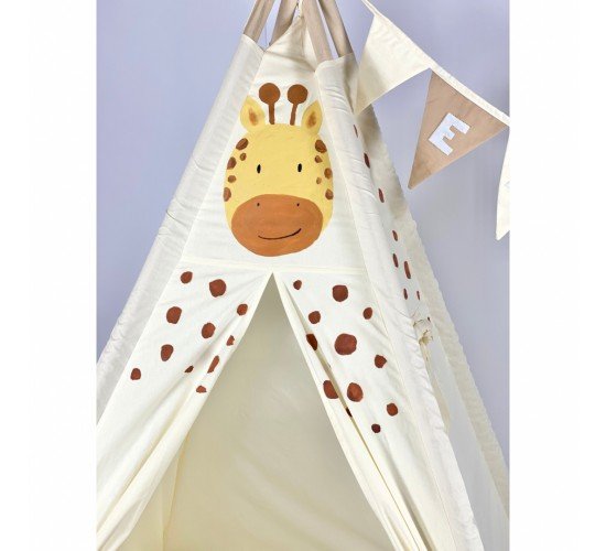 Παιδική Σκηνή - teepee tent Giraffe - Ζωγραφισμένη στο χέρι