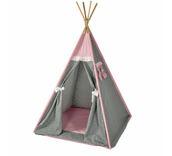 Παιδική Σκηνή - teepee tent Pink and Stars