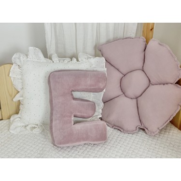 Παιδικό Διακοσμητικό Μαξιλάρι Μονόγραμμα Pink Velvet