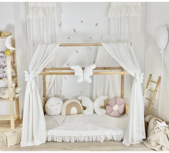 Κουρτίνες κρεβατιού-Canopy Bed White Butterfly