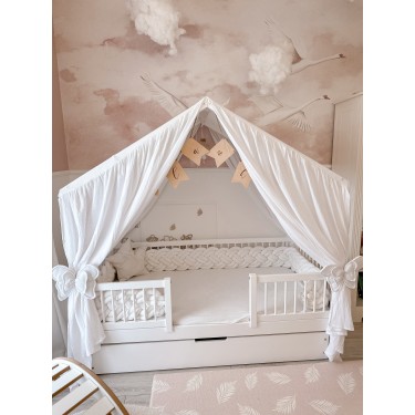 Κάλυμμα κρεβατιού -Canopy Bed White Butterflies