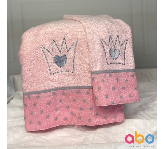 Σετ βρεφικές πετσέτες 2τμχ Little Princess ABO