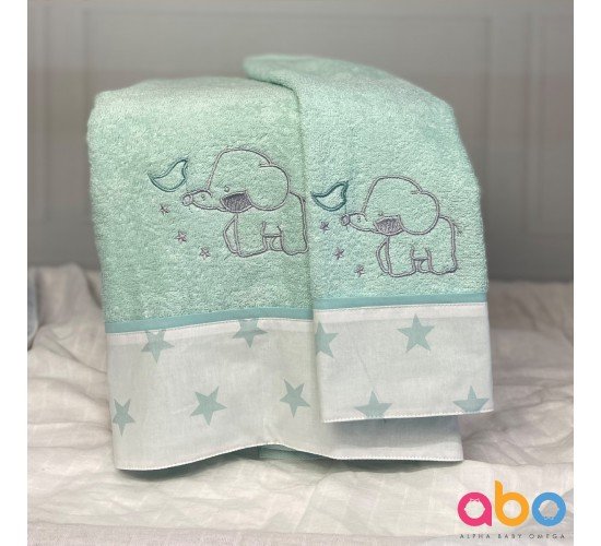 Σετ βρεφικές πετσέτες 2τμχ Elephant ABΟ