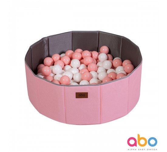 Αναδιπλούμενη πισίνα με μπαλάκια ροζ- λευκά ABO