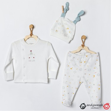 Μπλουζάκι και παντελονάκι με σκουφάκι Happy Birthday