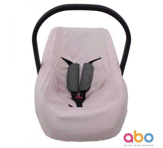 Κάλυμμα καθίσματος αυτοκινήτου/καροτσιού ροζ ριγέ ABO