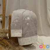 Σετ πετσέτες 2τμχ Μoon γκρί ABO