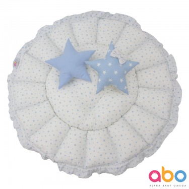 Φωλιά-χαλάκι δραστηριοτήτων 2 σε 1 γαλάζια με αστέρια ABO