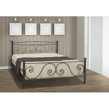 ΡΟΔΟΣ ΜΕΤΑΛΛΙΚΟ ΚΡΕΒΑΤΙ Διπλό 160Χ200 ΜΑΖΙ ΜΕ ΣΤΡΩΜΑ FOAM SLEEP WELL ΚΑΙ ΤΑΒΛΕΣ 