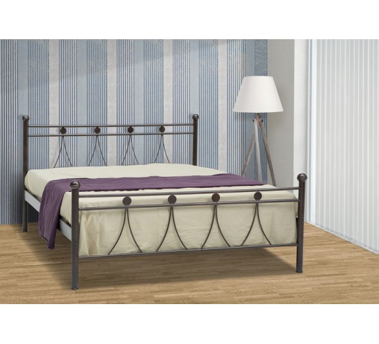 ΜΕΤΑΛΛΙΚΟ ΣΙΔΕΡΕΝΙΟ ΚΡΕΒΑΤΙ ΛΑΜΔΑ ΔΙΠΛΟ 140Χ190 