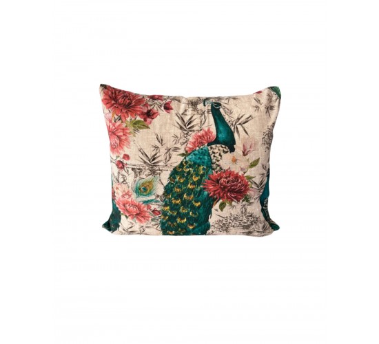 Αδιάβροχη Μαξιλαροθήκη Digital Print Σχέδιο Παγώνι Alimia 50x50cm 50x50cm Multi