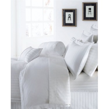 Σεντόνι Redon με σατινόριγο σχέδιο Μονή (165x275cm) Άσπρο