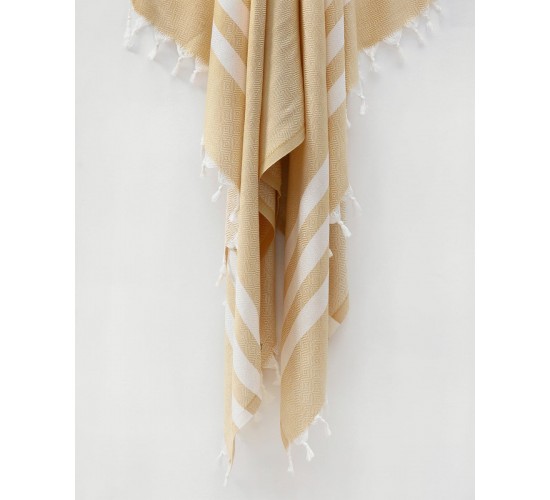 Παρεό Peshtemal με σχέδιο διαμάντι Χρυσό