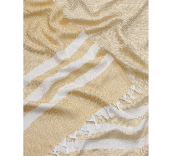 Παρεό Peshtemal με σχέδιο διαμάντι Χρυσό