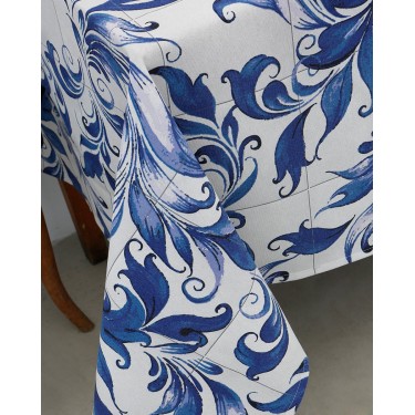 Τραπεζομάντηλο με Σχέδιο Καμπανούλες Campanula Flower 2 ατόμων Μπλε Σκούρο