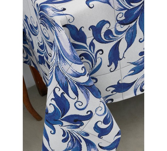 Τραπεζομάντηλο με Σχέδιο Καμπανούλες Campanula Flower 2 ατόμων Μπλε Σκούρο