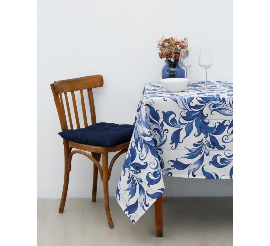 Τραπεζομάντηλο με Σχέδιο Καμπανούλες Campanula Flower 2 ατόμων Μπλε Σκούρο