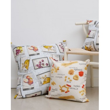 Διακοσμητική Μαξιλαροθήκη με Σχέδιο Φρούτα Recipe Fruits 65x65cm Multi