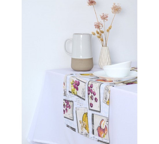 Τραβέρσα με Σχέδιο Φρούτα Recipe Fruits Τραβέρσα (45x170cm) Multi