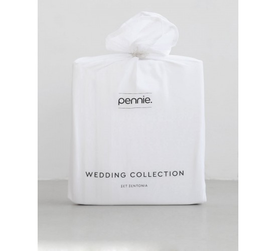 Αζούρ Σετ Σεντόνια 4 τεμ Georgette Super Υπέρδιπλη (240x260cm) Άσπρο