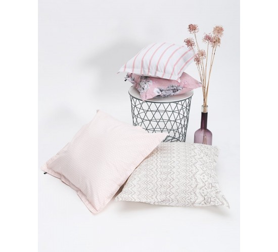 Διακοσμητική Ριγέ Μαξιλαροθήκη Samantha 40x40 3cm Γκρι