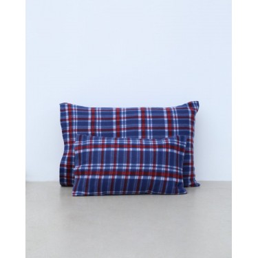 Βρεφική Fleece Καρώ Μαξιλαροθήκη Firenze 30x45cm 30x45cm Μπλε
