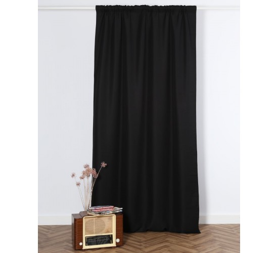 Έτοιμη Ραμμένη Κουρτίνα Σκίασης Jossa Στενό Φύλλο (145x255cm) Μαύρο