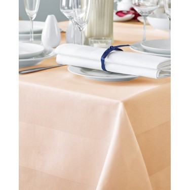 Τραπεζομάντηλο Gourmet με ζακάρ σχέδιο ρίγας 80x80cm Ώχρα - Μελί