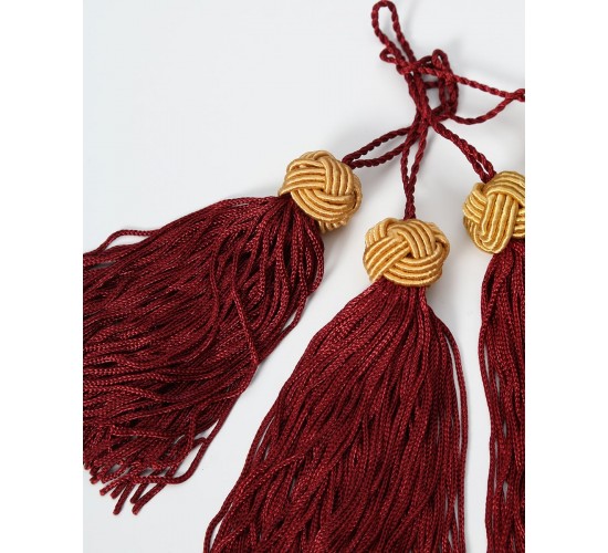 Διακοσμητικά Φουντάκια Σετ 4 τεμ One Size (8x2cm) Μπορντώ