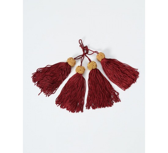 Διακοσμητικά Φουντάκια Σετ 4 τεμ One Size (8x2cm) Μπορντώ