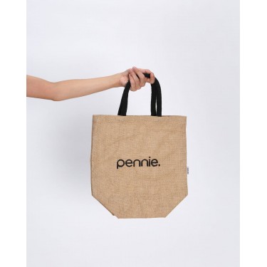 Οικολογική Αδιάβροχη Τσάντα Γιούτα Anabella 32x32cm Μπεζ