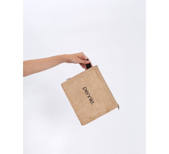 Οικολογικό Νεσεσέρ από Φυσική Γιούτα Anabella 25x20cm Μπεζ