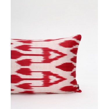 Διακοσμητική Μαξιλαροθήκη Αργαλειού Boho Ikat 35x60cm Κόκκινο