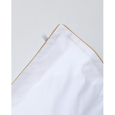 Oxford Μαξιλαροθήκη Βαμβακερό Περκάλι με Χρυσό Ρέλι Pallas 52x72 5cm Άσπρο