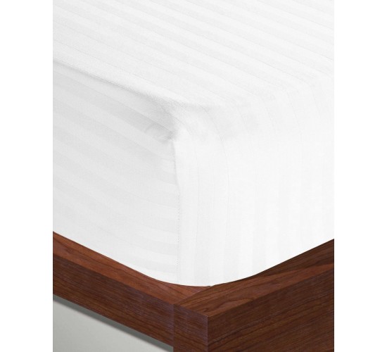 Λευκό Ξενοδοχειακό Κατωσέντονο Studio-Υπέρδιπλο Λάστιχο Υπέρδιπλη (160x200 35cm) Άσπρο