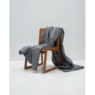 Ζακάρ Κουβερλί Κουβέρτα Γεωμετρικό Pattern Augerinos Μονή (170x260cm) Ανθρακί