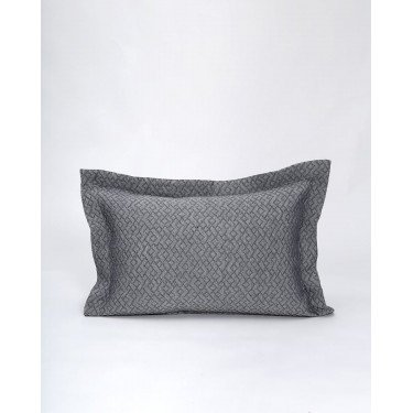 Ζακάρ Oxford Μαξιλαροθήκη Γεωμετρικό Pattern Augerinos 50x70 5cm Ανθρακί