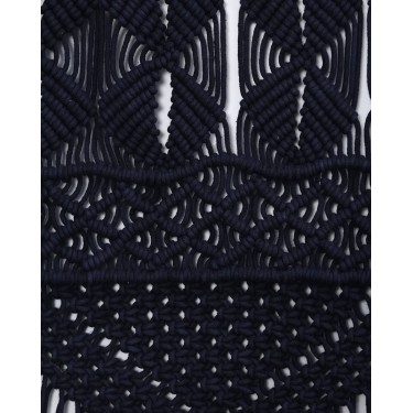 Διακοσμητικό Τοίχου Μακραμέ Tagger Παραθύρου (40x70cm) Μπλε Σκούρο