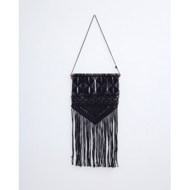 Διακοσμητικό Τοίχου Μακραμέ Tagger Παραθύρου (40x70cm) Μπλε Σκούρο